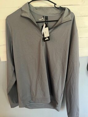 NWT adidas Light Gray Quarter-Zip Top
